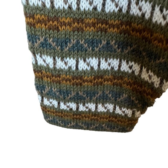 The Alpaca Connection Peru Handmade Stripped Button Front Cardigan Pockets - Picture 13 of 16